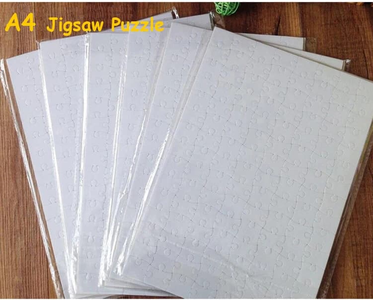 10pcs/lot Free Shipping A4 Sublimation Blank Puzzle DIY Craft Jigsaw Puzzle For Sublimation Ink Transfer