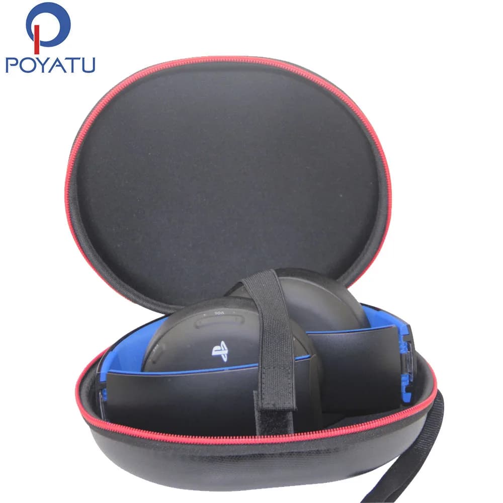 POYATU Headphone Case for Sony PlayStation Gold Wireless stereo headset PS4 Gaming Case for headphones over the ear