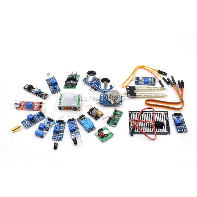 Sensor module kit 16 types for Raspberry plus 2nd generation type B raspberry pi 2 (HC-SR04 sensor included etc.)
