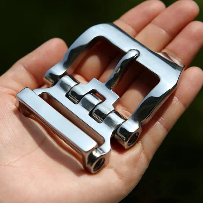 1 pz fai da te artigianale in pelle hardware 40mm fibbia per cintura, metallo spazzolato solido acciaio inossidabile/protezione accessori per cintura jeans