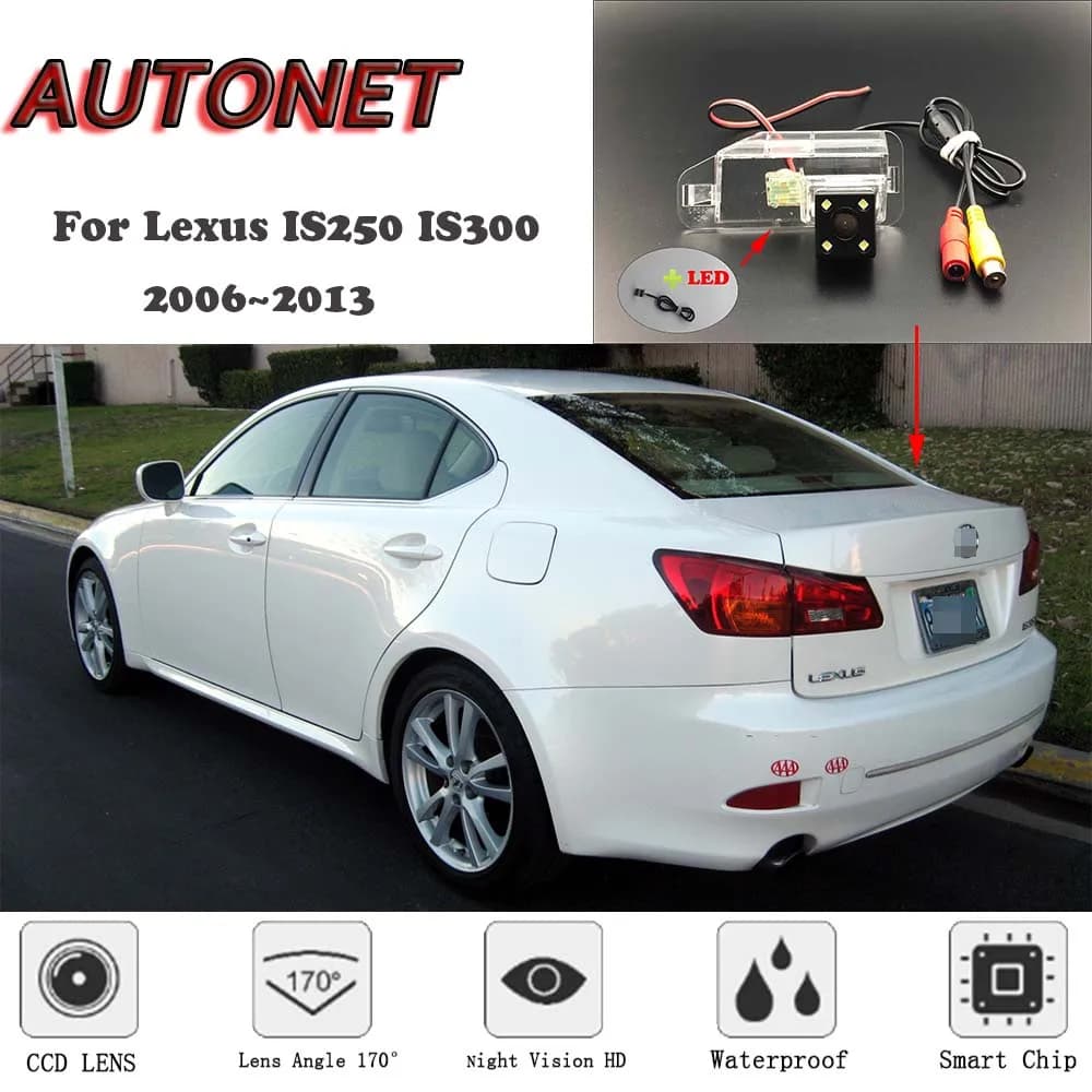 AUTONET HD Night Vision Backup Rear View camera For Lexus IS250 IS300 2006~2013 CCD/license plate camera
