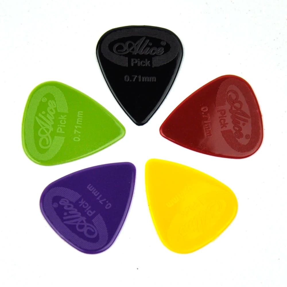 Lots of 100pcs Alice 0.71mm Medium Anti-slip Nylon Guitar Picks Plectrums Mixed Colors AP-G