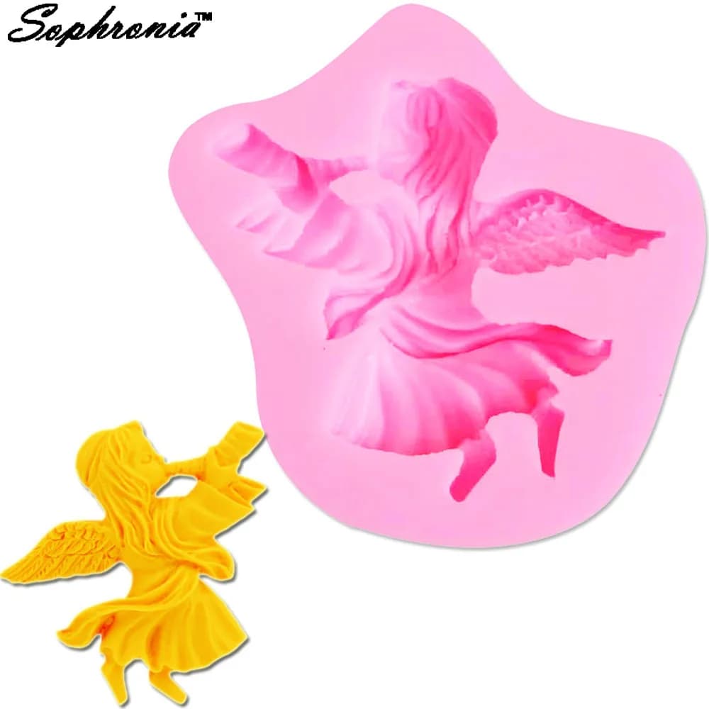 Sophronia Angelo Stampo per cioccolato in silicone 3d Gelatina Biscotto Ghiaccio Lecca-lecca Gelatina Zucchero Cottura Torta Pop Stampi Dolciaria Accesso