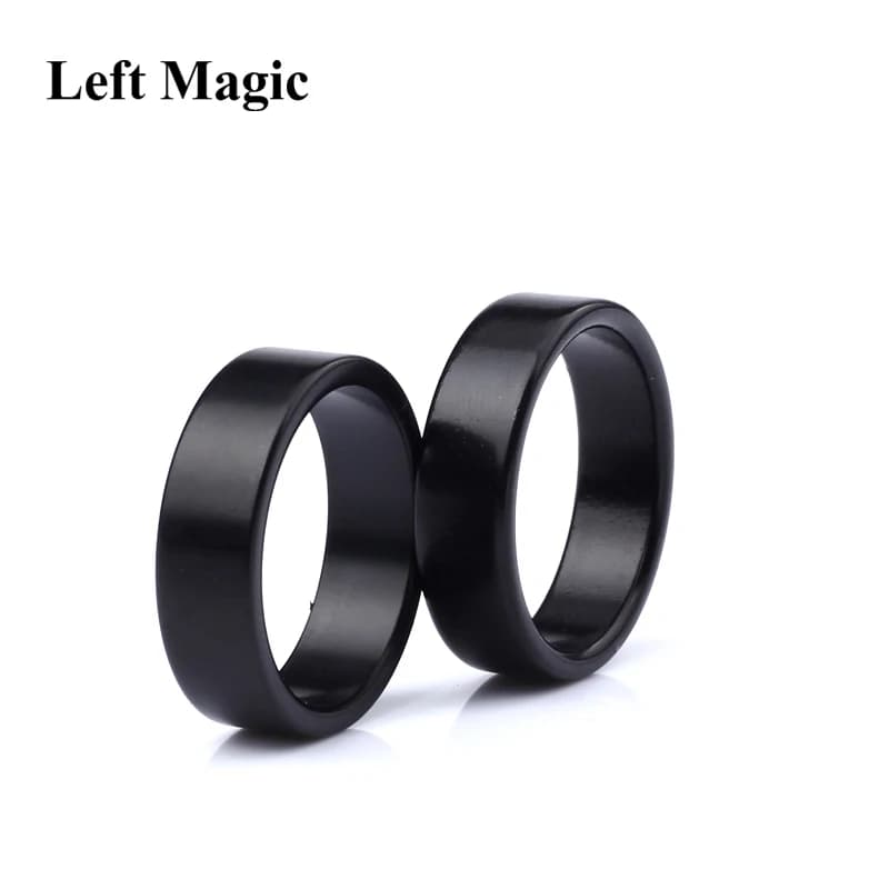 1 Pz Nero Forte Anello Magico Magnetico Magnete Moneta Trucchi Magici Decorazione Dito Anello Mago 18/19/20/21 MM Formato B1028