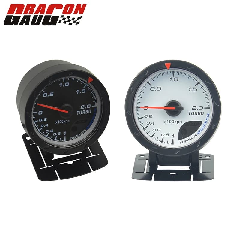 Dragon 60MM Auto Trubin Boost Gauge illuminazione rossa e bianca-100 ~ 200 kpa/Bar misuratore per Auto con sensore