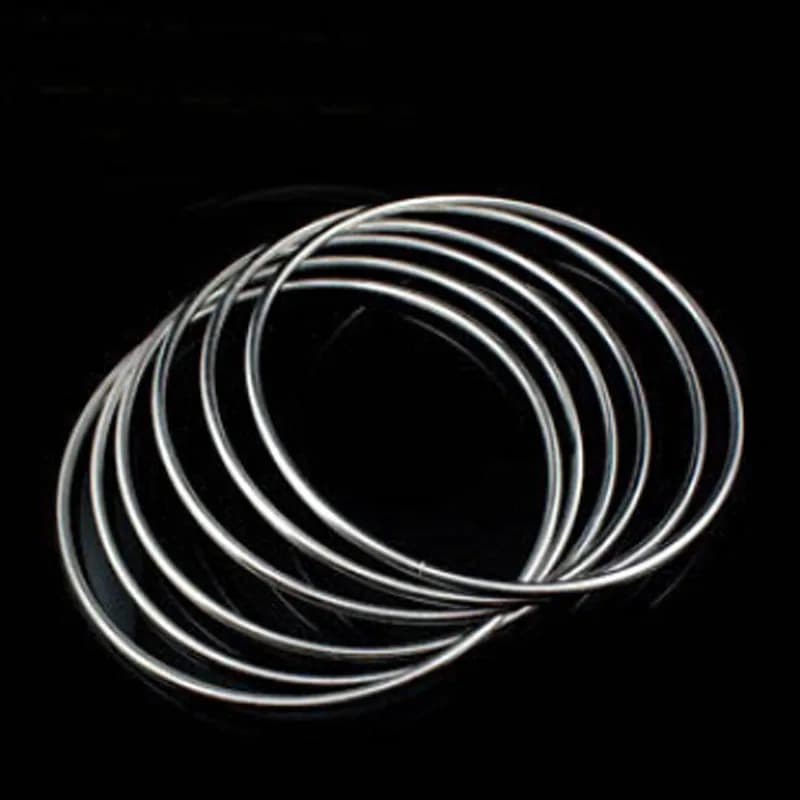 Anelli di collegamento cinesi Set di 6 anelli Serratura magnetica 30 cm - Trucchi magici cromati Magiciain Stage Illusion Gimmick Prop Mentalismo Magia
