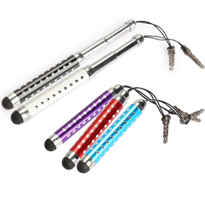 Penna stilo touch screen capacitiva da 1 pezzo retrattile a tre livelli con strass per accessori per tablet PC smartphone