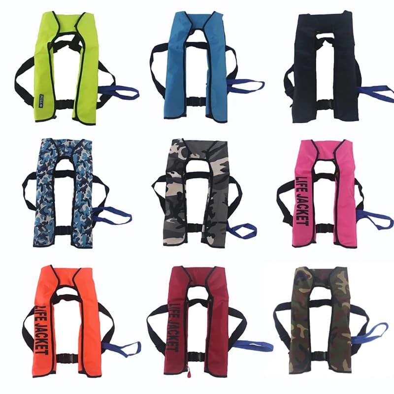 Giubbotto di salvataggio gonfiabile manuale, costumi da bagno professionali per adulti, gilet di sopravvivenza per il nuoto, sport acquatici, nuoto, pesca