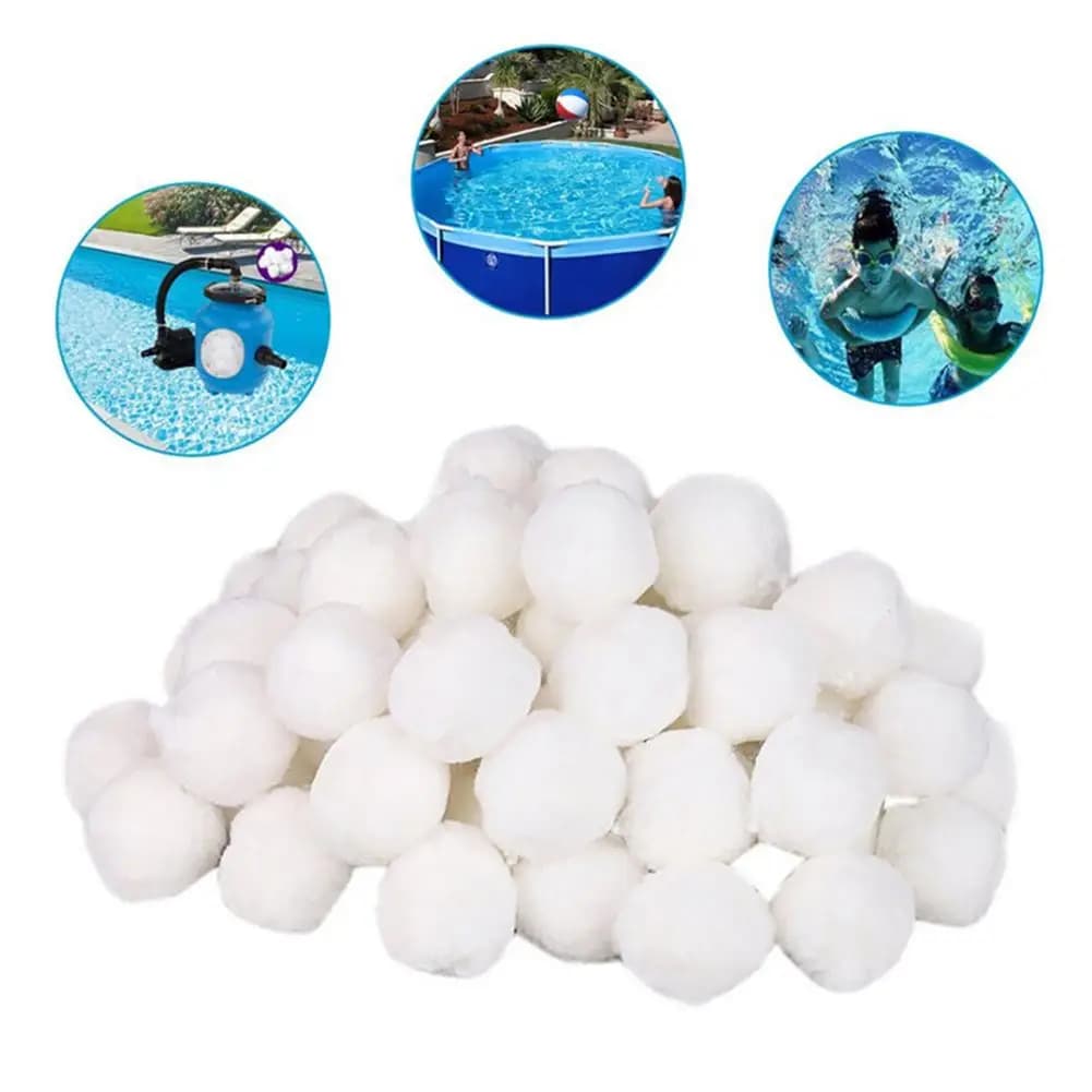 Sfera filtrante bianca palla per la pulizia della piscina palline di cotone in fibra d'acqua strumenti per la pulizia della piscina leggeri ad alta resistenza