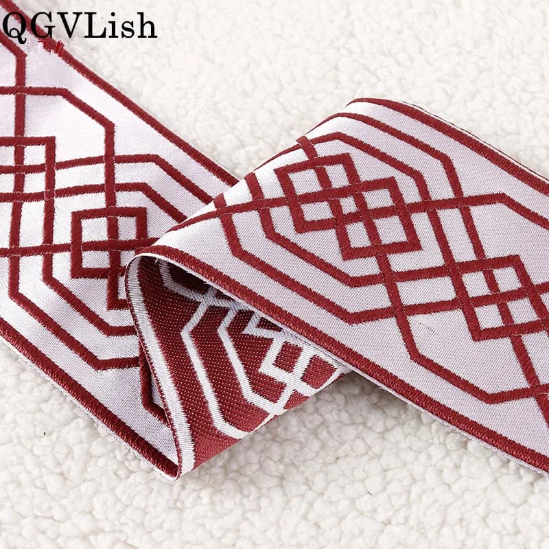 QGVLish 9 centimetri di Larghezza Retro Jacquard Tenda di Pizzo Nastro Trim FAI DA TE Mantovana Della Fase Camera Da Letto Living Room Decor Accessori Della Tenda