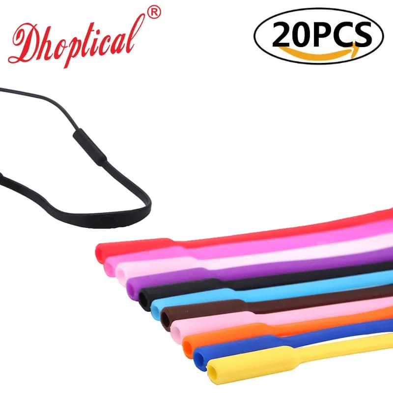 20 pezzi cinturino per occhiali cavo in silicone da 21 cm per bambino antiscivolo corsa e gioco di Dhoptical