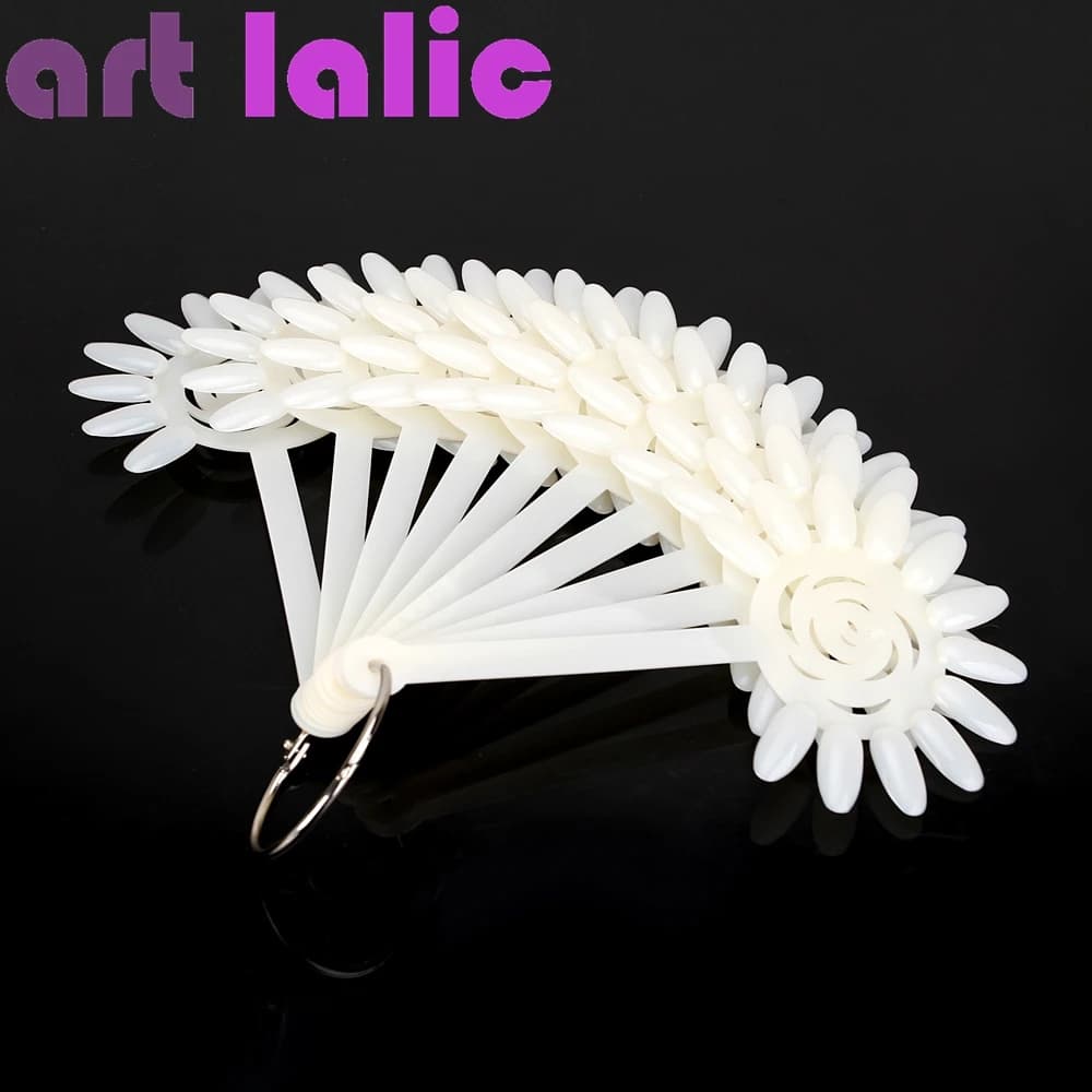Smalto per unghie falso naturale e trasparente, stile ventaglio per pratica gel UV, espositore campione, strumenti per punte, set da 10 pezzi