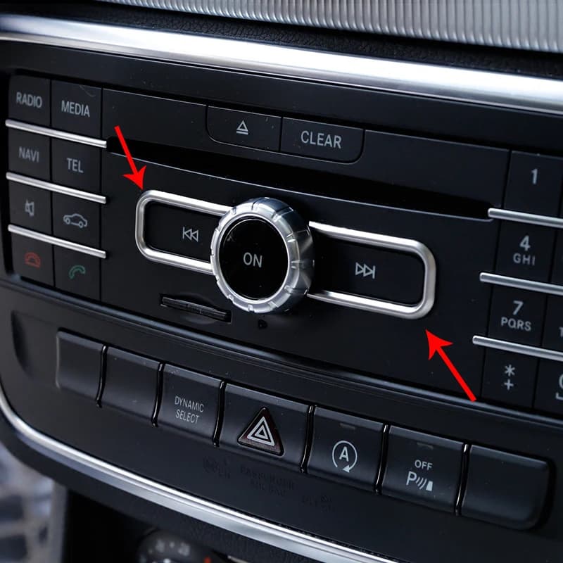 Center Control CD Button Panel Cover Frame Trim Stickers for Mercedes Benz Class AB CLA GLA W176 W246 C117 W117