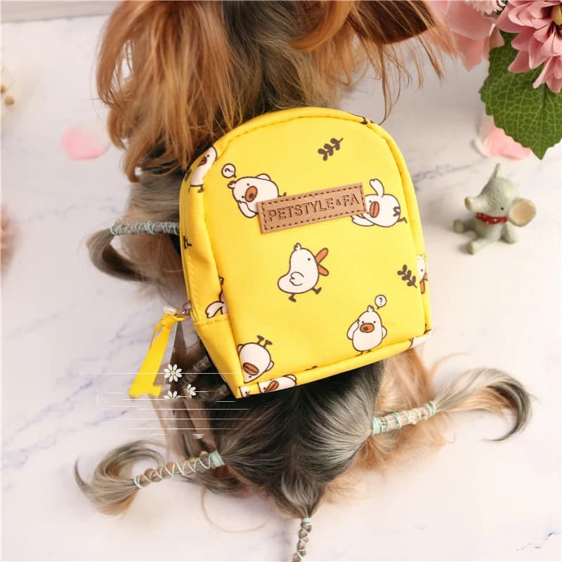 Simpatico imbracatura per zaino per cani con guinzaglio Set Borsa da scuola per gatti per piccoli animali domestici rosa con supporto per piombo Prodotto Pitbull Yorkov