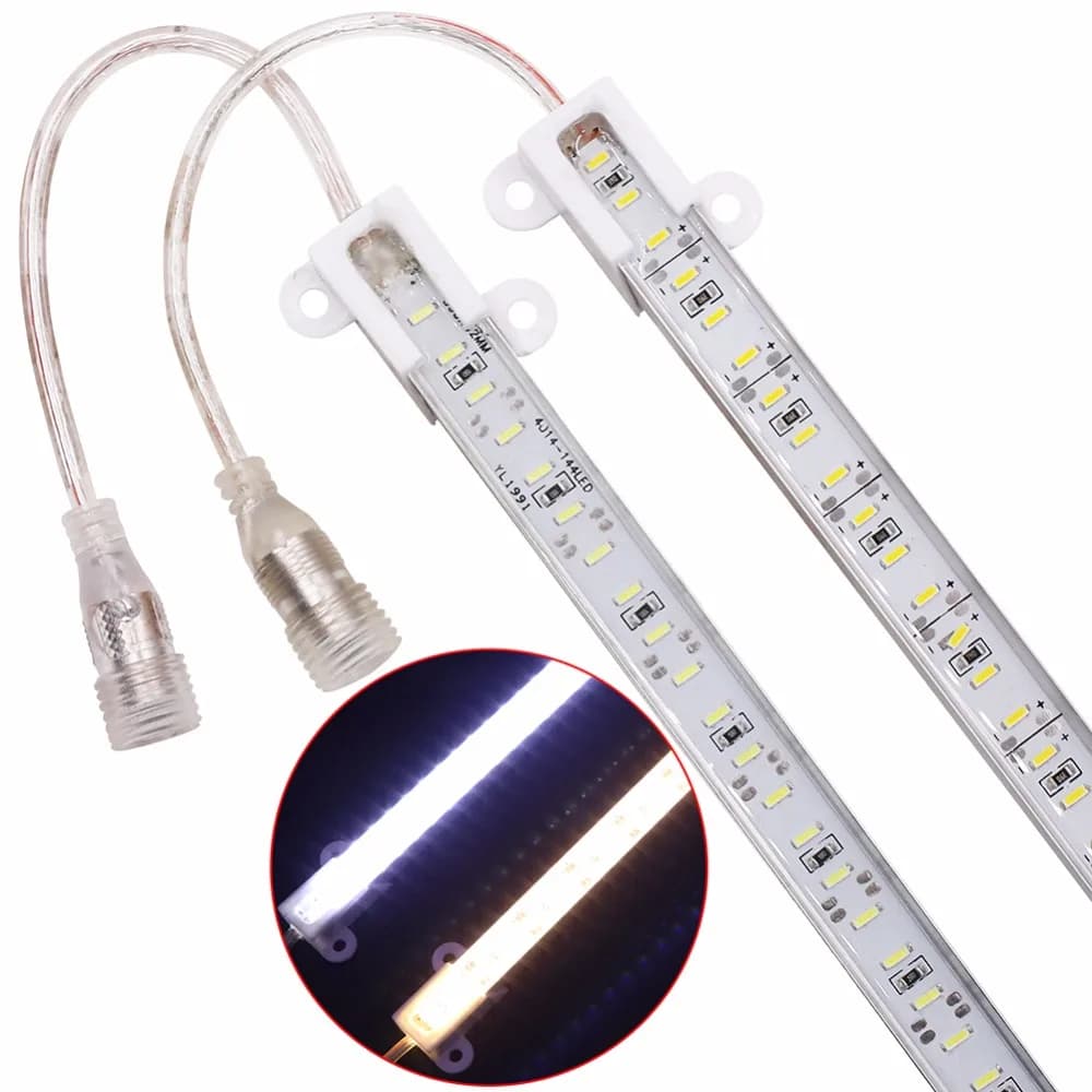 Striscia LED dura impermeabile IP68 da 50 cm 4014 LED 72 LED / 0,5 M Strisce luminose a barra LED in silicio super luminoso 12 V + connettore CC