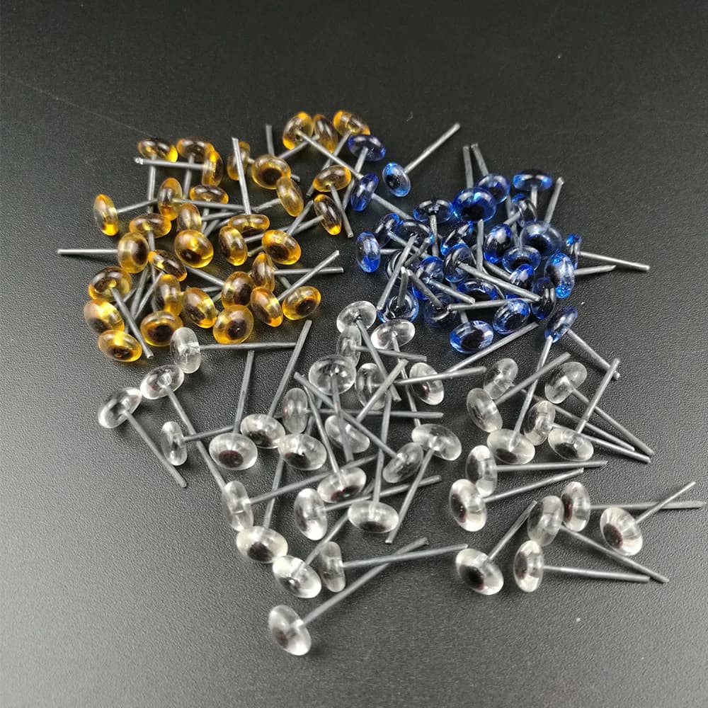 150Pairs 5mm Blue/Brown/Transparent Fixed Teddy Glass Eyes Kit Lot Needle Felting Sewing Bear Dolls Craft DIY Tool