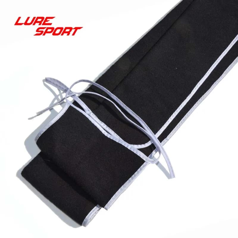 LureSport 2 pezzi borsa per canna da pesca lunghezza 2,4 m borsa per canna da pesca in tessuto charpie nero fai da te