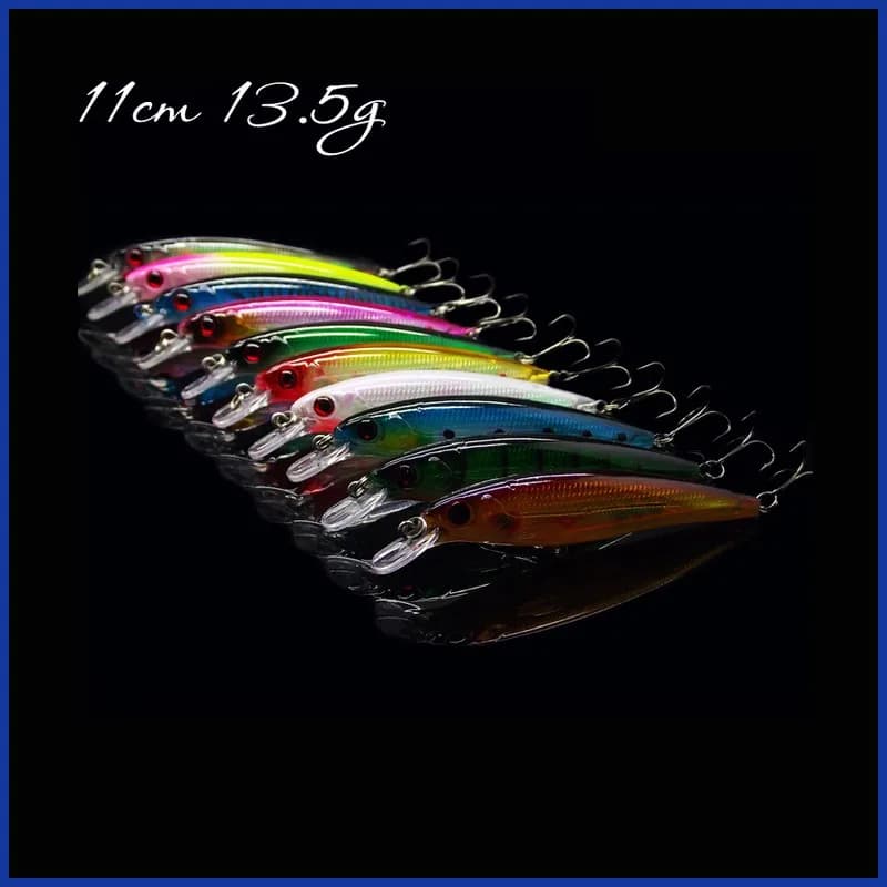 10 pz Vendita Calda Misto Minnow Richiamo Set Laser Colore Minnow richiamo Richiamo di Pesca Alla Traina 13.5g