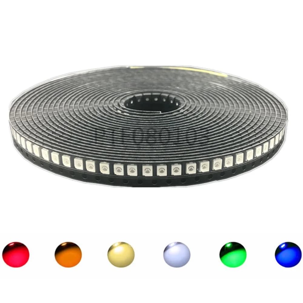 100 pz 3528 LED SMD Chip Bianco PLCC2 Ultra Luminoso Montaggio Superficiale 20mA 3 V 7-8LM Diodo Emettitore di Luce LED 1210 SMT Lampada Luce
