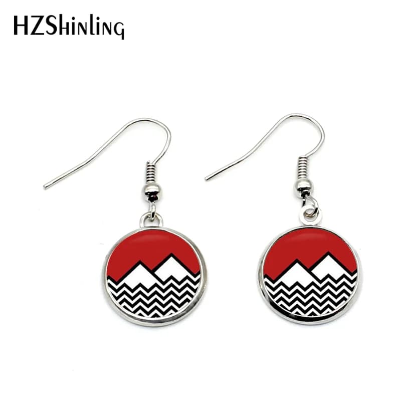 Orecchini a forma di Cabochon in vetro con pendente a forma di Cabochon in vetro NHE-0109