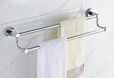 Porta asciugamani doppi in acciaio inossidabile da 30-50 cm, mensola portasciugamani montata a parete per hotel, lucidatura portasciugamani doppio per bagno