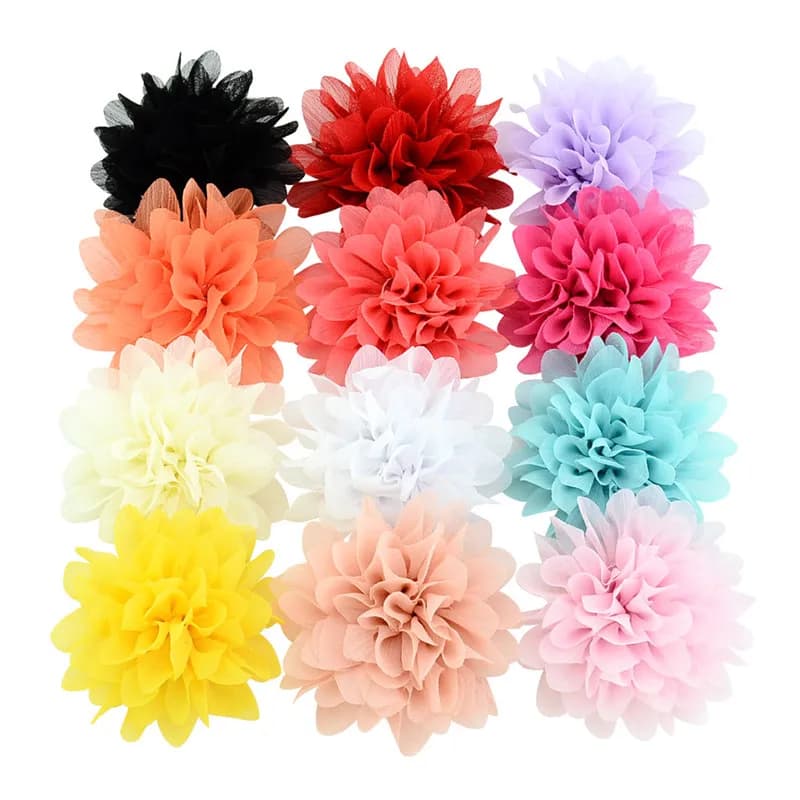 Circa 4 "Chiffon fiore tornante per bambini fermaglio per capelli ragazza per bambini fermagli per capelli fai da te perno per capelli copricapo Barrette accessori per capelli per donna
