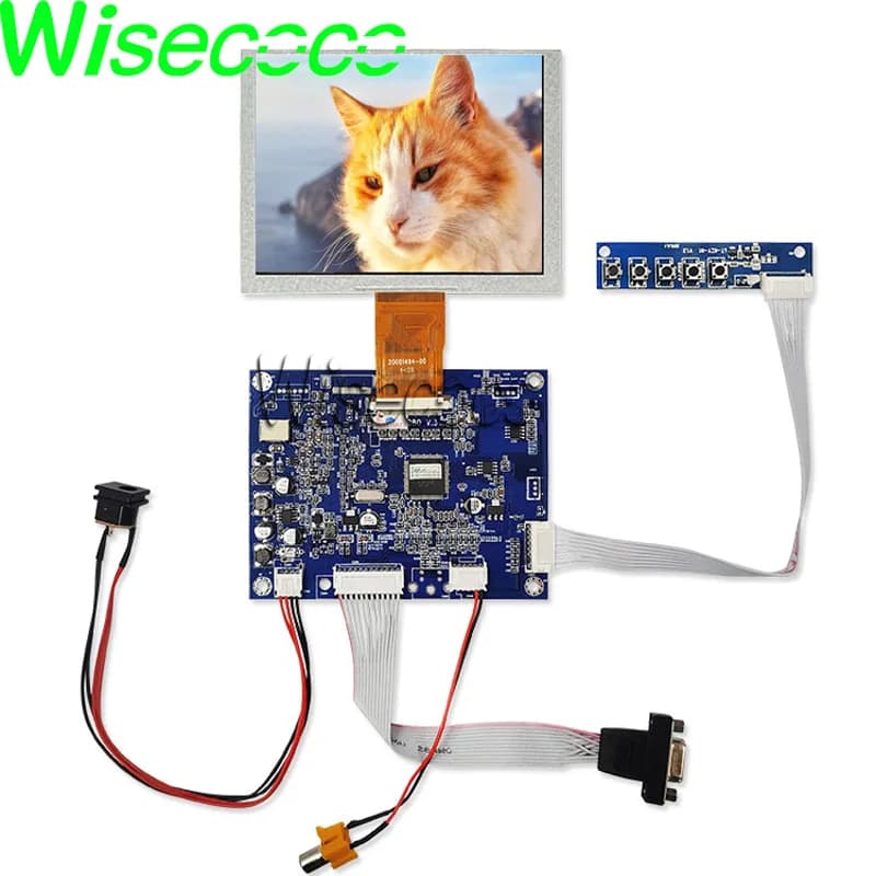 Wisecoco ZJ050NA-08C Schermo LCD Pannello display da 5 pollici 640x480 RGB VGA Scheda di controllo AV Cornice per foto digitale, Videocitofono