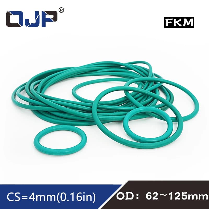 Green FKM O Ring Rubber Ring 4mm Thickness OD62/78/90/95/100/105/120/125mm Rubber O-Ring Tenuta Ring Washer