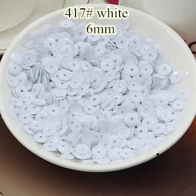 50g 6 millimetri Coppa Paillettes Paillettes Cucito Decorazione Artesanatos Acessorios Bianco