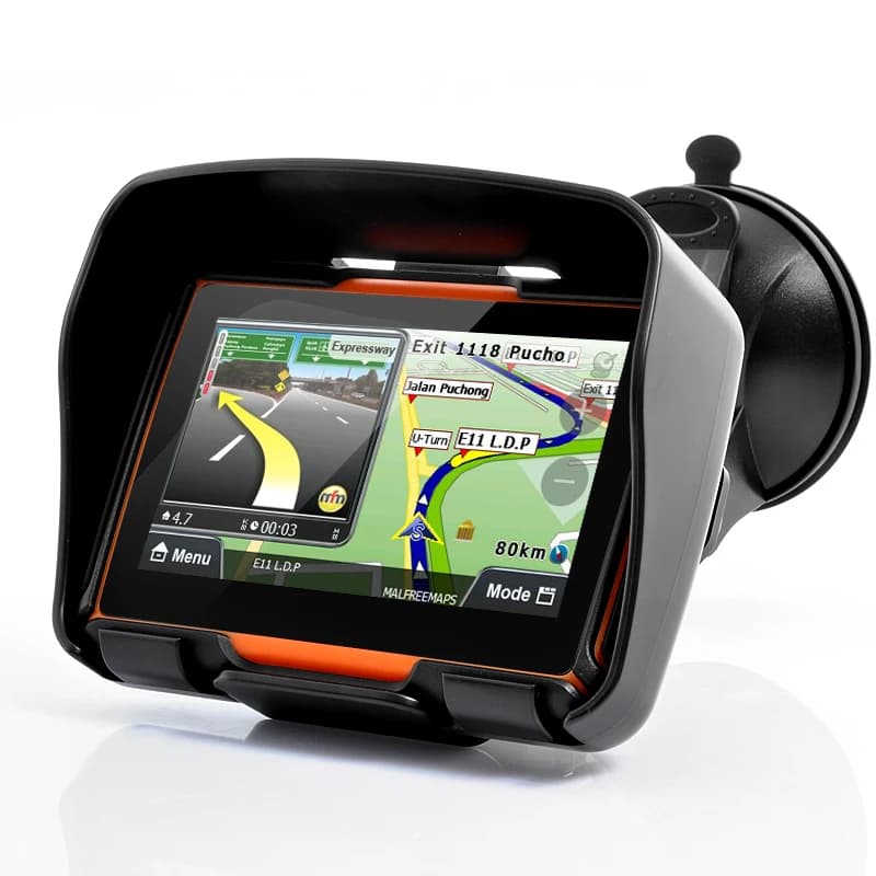 2026 Navigazione GPS per auto moto 4.3 "Touch IPX7 impermeabile con Bluetooth FM AVIN costruito in 8 GB Mappa di installazione gratuita