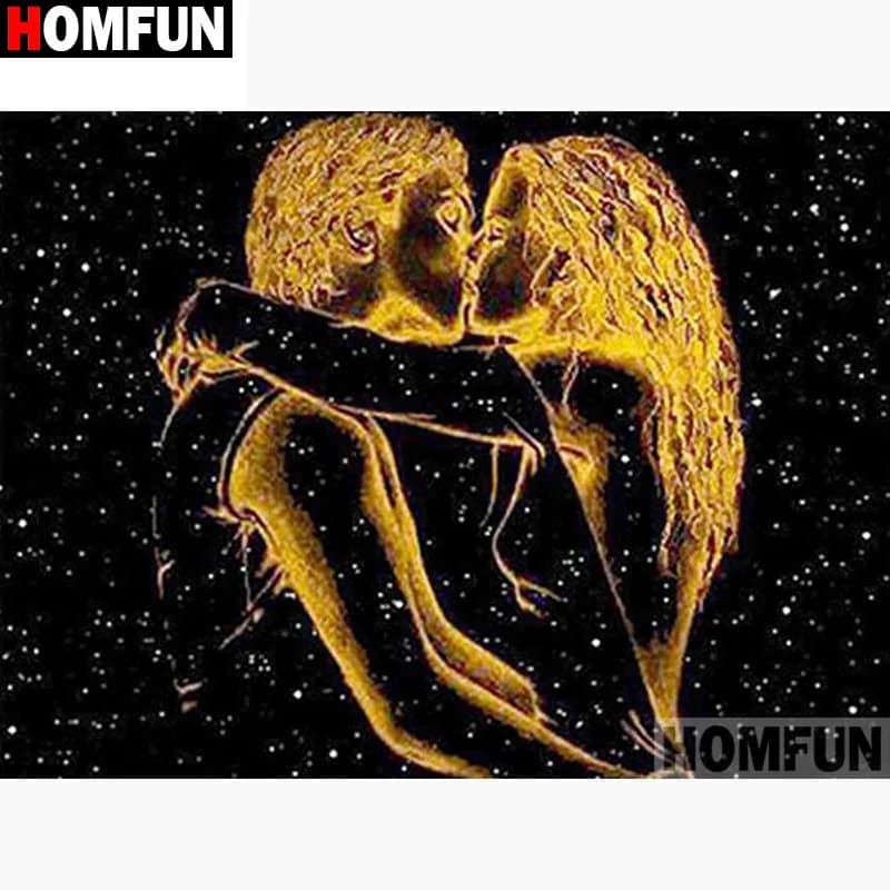 HOMFUN Full Square/Round Drill 5D DIY Diamond Painting "Couple starry sky"3D Diamond Embroidery Cross Stitch Home Decor A20289