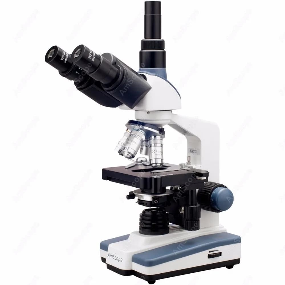 Microscopio Composto Trinoculare Serie AmScope T120 40X-1600X+ LED, con Tavolino Meccanico 3D e Testa Siedentopf