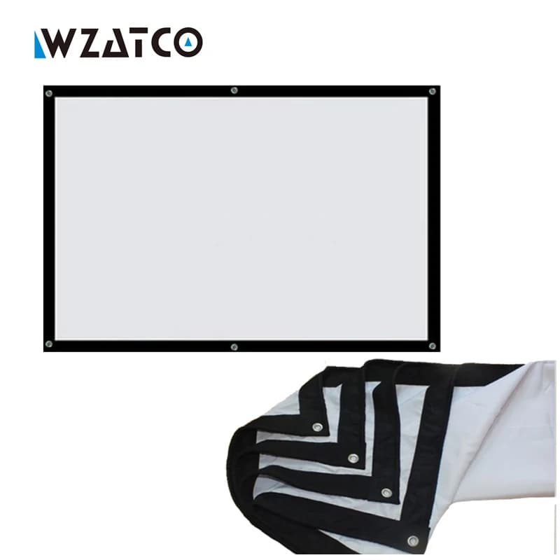 WZATCO Schermo di proiezione HD pieghevole da 84 pollici 16:9 Canvas Movie per proiettore LED Thundeal Byintek DLP