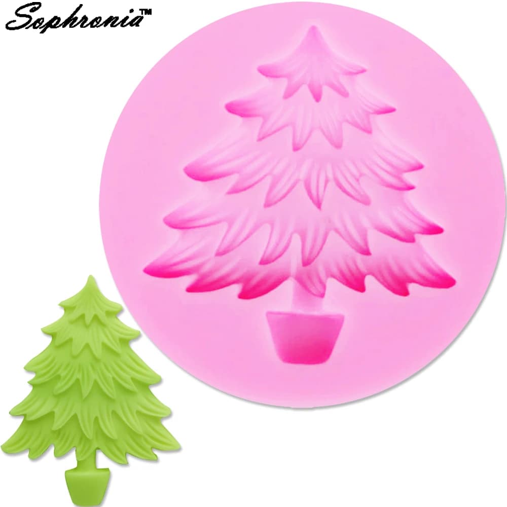 Forma di cottura in Silicone per albero di natale stampi 3d per torta lecca-lecca cubo di ghiaccio gelatina biscotto addio al nubilato per pasticceria da forno