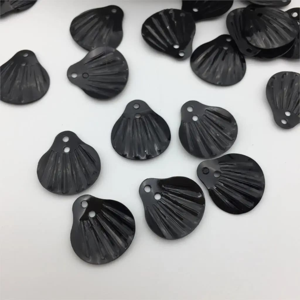 50g 18 millimetri Borsette Paillettes Sciolto PVC Paillettes per Artigianato Per Bambini Cucito FAI DA TE Accessori Abbigliamento Abito Nero Coriandoli Lustrini