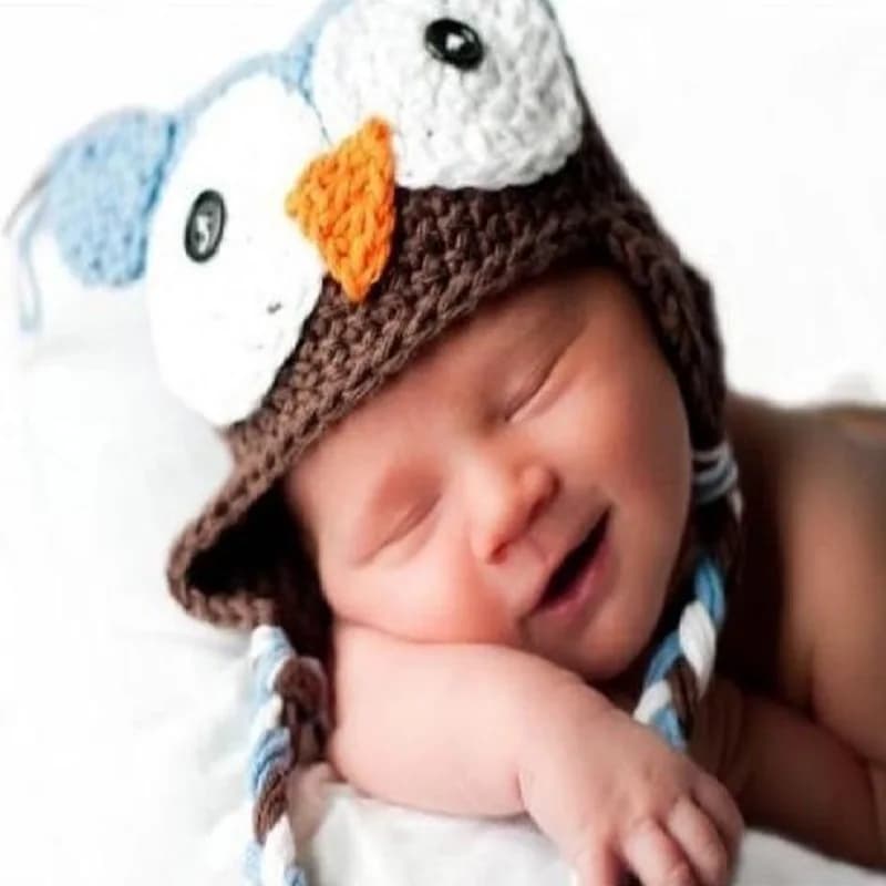 Gufo di lana Lavorato A Maglia Scherza il Cappello Dei Bambini della Protezione Del Crochet neonati maschi Inverno cap Beanie ragazze Bonnet neonato Berretti di Lana Morbida