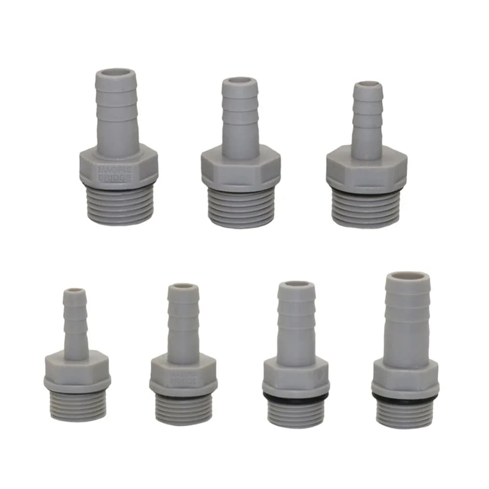Connettore dritto in plastica-acciaio connettore per tubo flessibile della pompa dell'aria dell'acquario da giardino 3/8 ", filettatura da 1/2" a giunto flessibile da 6/8/10/12mm