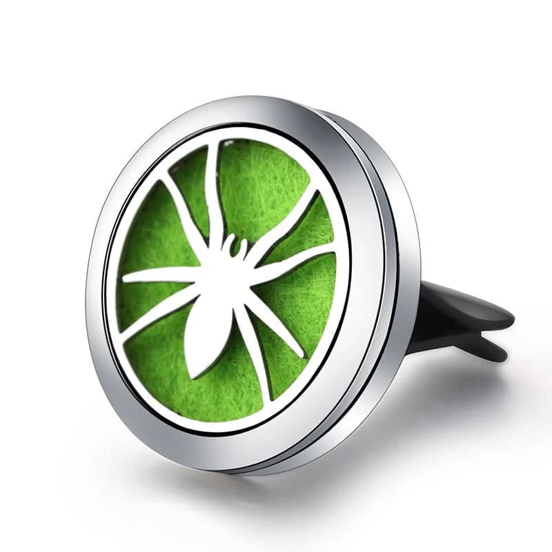 Deodorant for environments with aroma for car spider model Stainless steel clip Essential oil diffuser Scent medallions Pendant Aromatherapy jewelry