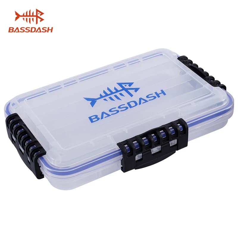 Bassdash 3600 Tackle Storage Waterproof Utility Tackle Box Fishing Tray With Adjustable Splitters
