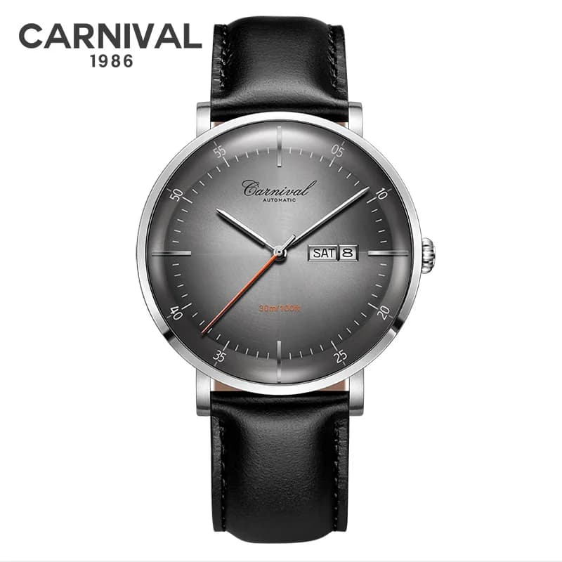 CARNIVAL Fashion Ultra-thin Mechanical Watches for Man High End MIYOTA Automatic Watch Sapphire Calendar Waterproof Reloj Hombre