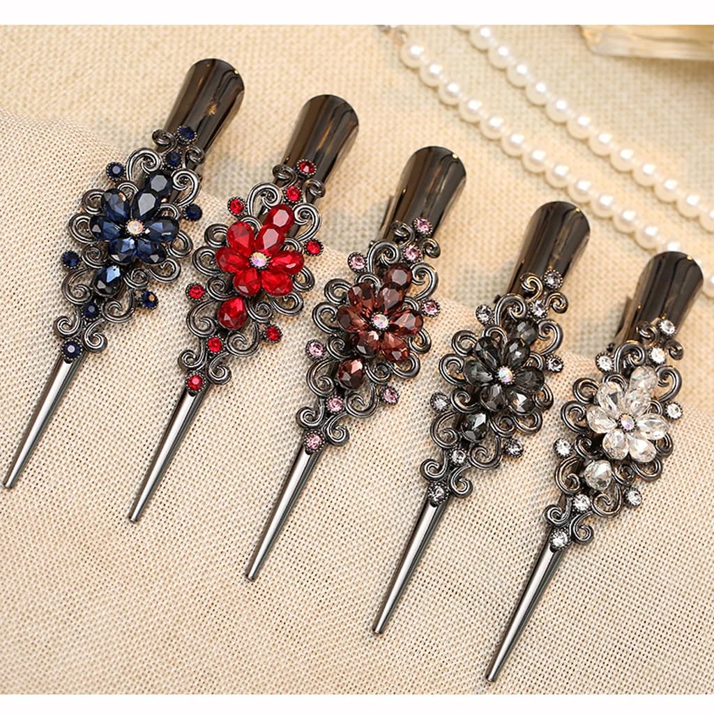 Le donne Dell'annata Ornitorinco Rhinestone di Capelli del Coccodrillo Clip di Capelli Del Coccodrillo Pinze GripHairpin di Cristallo di Cerimonia Nuziale Accessorio Dei Capelli Del Partito