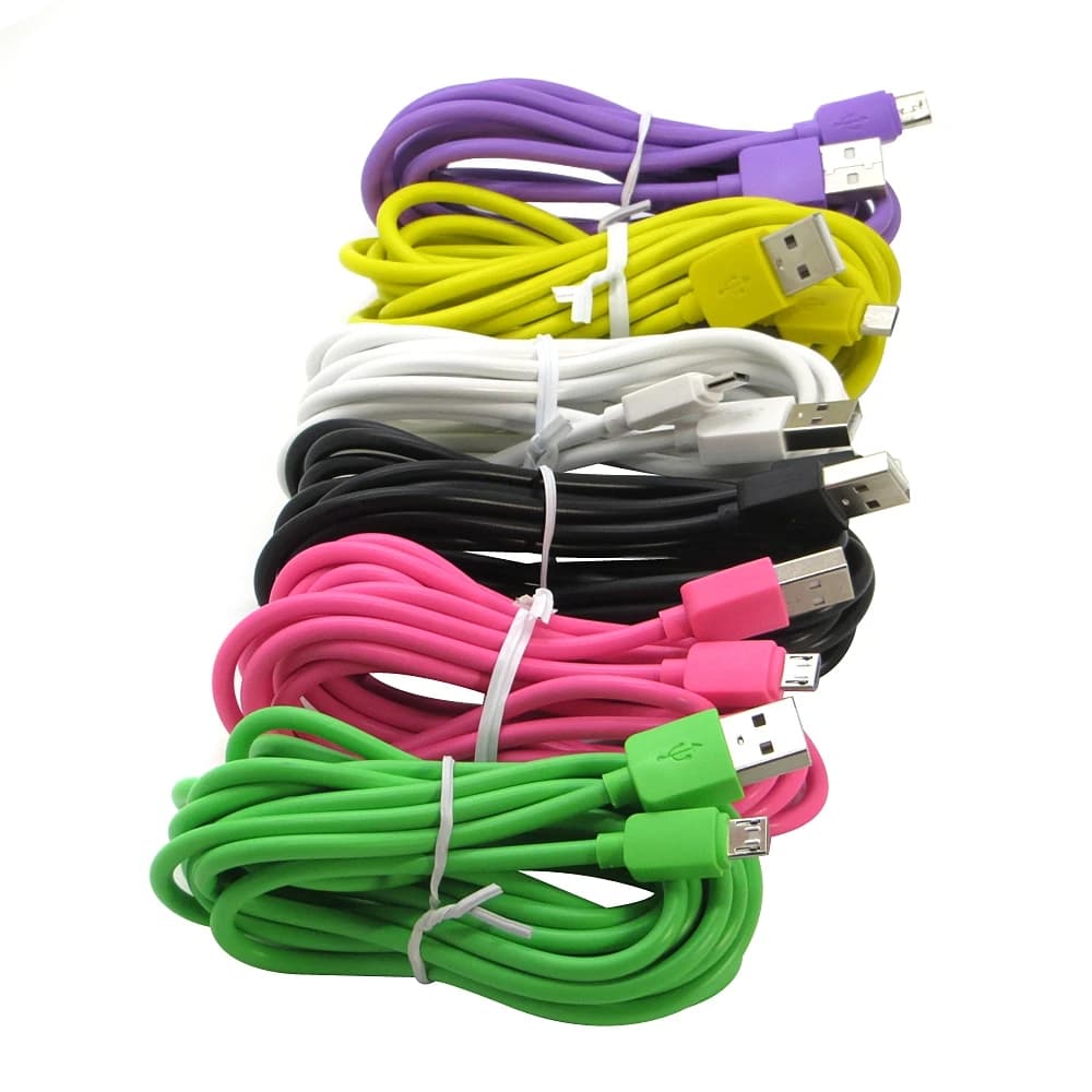10 pz/lotto 1M 2M 3M Colorato 5Pin Cavo Micro USB per Samsung Huawei Xiaomi Telefono Tablet Veloce Android Cavo Micro USB