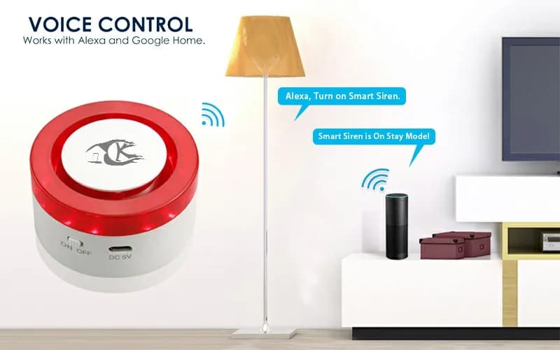 Sistema di sicurezza domestica intelligente Sirena WIFI wireless con sensore PIR a contatto porta - Sirena wireless per allarme domestico Sirena WIFI