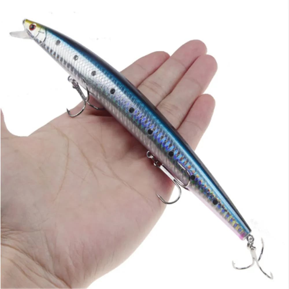 1 pz 18 cm 24g Minnow Richiamo di Pesca Laser Duro Esca Artificiale di Plastica Grandi Pesci Finti Esche Esche Da Pesca In Mare Crankbait Wobblers