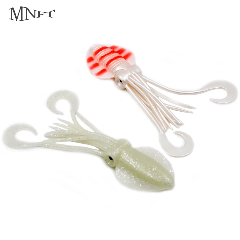 MNFT 12 cm/15 cm/18 cm Polpo Calamar Jigging Richiamo di Pesca in Acqua Salata Pesca in Mare Wobbler Silicone UV Glow Richiamo Morbido