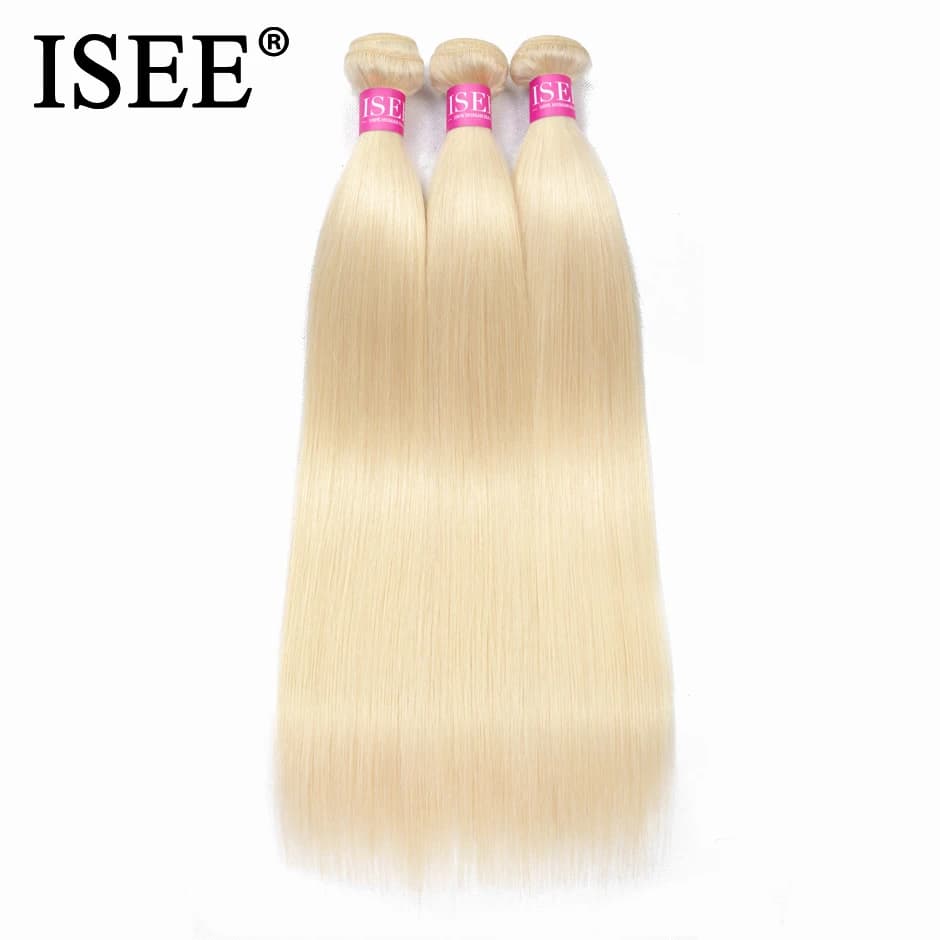 ISEE Hair Brazilian smooth hair 3/4 packs Human hair 613 Extension of blonde hair 100% human hair fabric