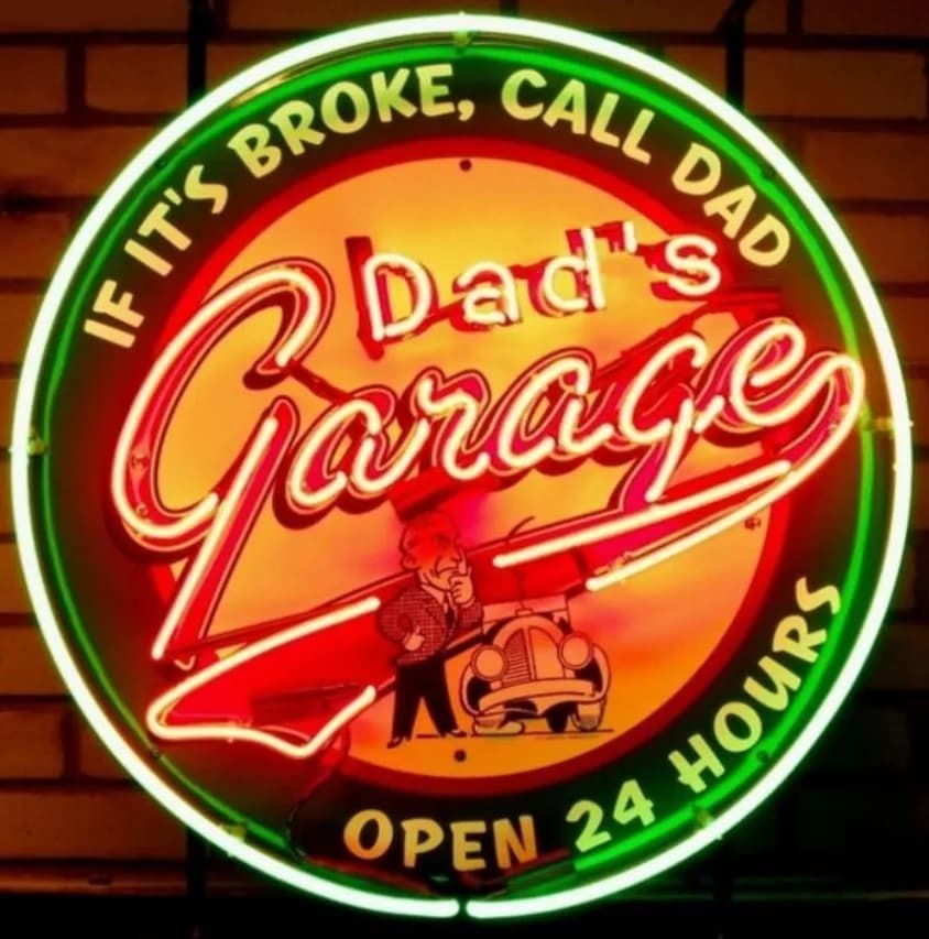 Bar della birra dell'insegna della luce al Neon di vetro del garage del papà personalizzato