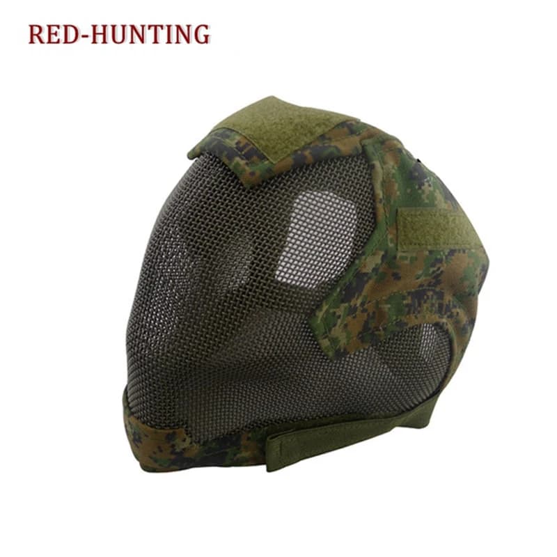 Hot Tattico Maschera a pieno facciale Sicurezza Maglia metallica Gioco di guerra Rete in acciaio Maglia Paintball Attrezzatura di protezione per esterni