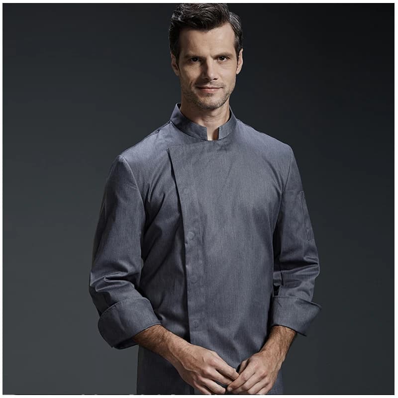 Dell'hotel uniforme professionale chef uniforme ristorante cucina grigio giacca cuoco Cibo servizio manica lunga vestiti cuoco
