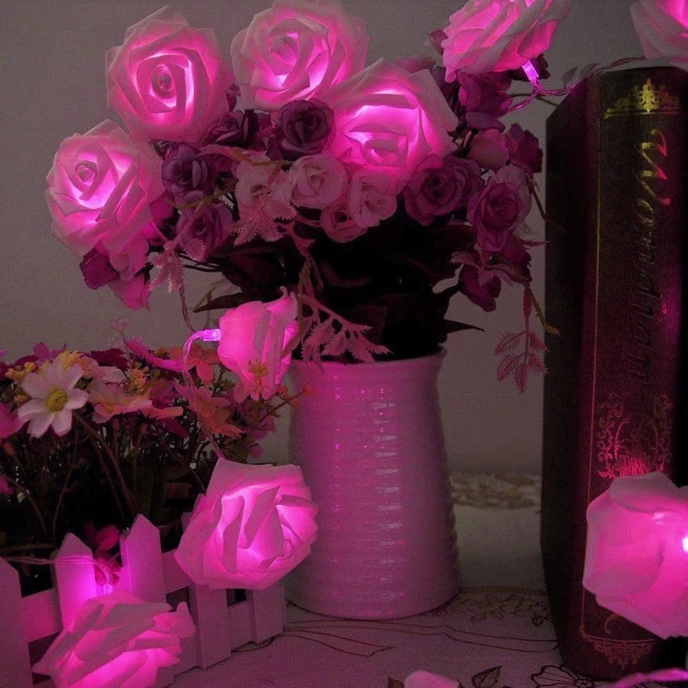 Rose Flower Festoon LED Lights 20 Leds String Lights decorazioni natalizie per interni per la casa san valentino Fairy Light